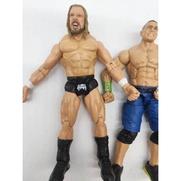 Lot of 3 WWE Wrestling Action Mattel Acrion Figures Kane HHH John Cena - Picture 2 of 7